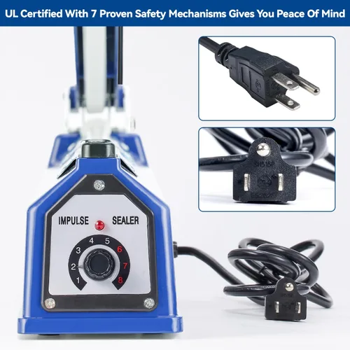 Miniatura 5 de Sellador Pro - Sellador térmico por impulso de 16 pulgadas - Ancho de sellado de 5 mm - Máquina selladora de calor manual para todas las bolsas - Lo