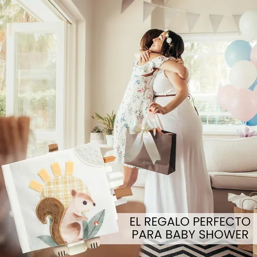 Miniatura 4 de Libro suave para bebé con páginas táctiles y de textura - Lindo libro sensorial para bebés de 0-6, 6-12 y 12-18 meses con espejo y papel arrugado