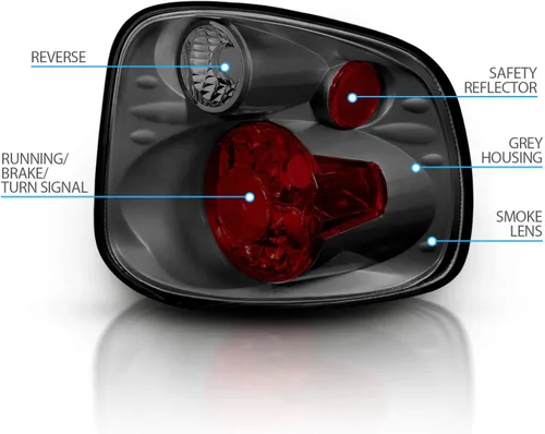 Miniatura 4 de AmeriLite para Ford F-150 Flareside 2001-2003 Lentes Traseros de Repuesto de Lente Ahumada, Cromo Pulido, Euro, Lámpara de Freno, Par - Lado