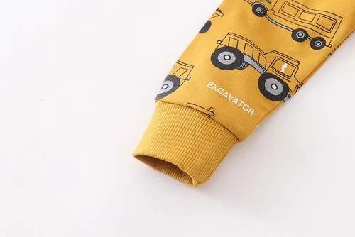 Miniatura 4 de Sudaderas divertidas con cuello redondo y estampado espacial de excavadora para niños, para otoño e invierno, de algodón
