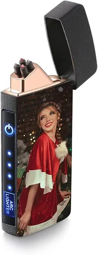 Miniatura 11 de Encendedor de arco eléctrico personalizado, recargable por USB personalizado con nombre, fecha/mensaje grabado, perfecto para padre, novio u Estilo 7