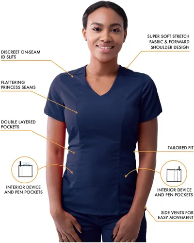 Miniatura 3 de Adar Pro - Conjunto médico moderno para mujer - Camiseta médica moderna con cuello en V y pantalón médico, pantalón de yoga