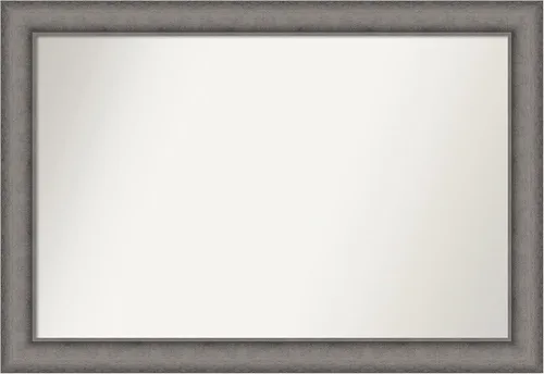 Miniatura 423 de Amanti Art Espejo de pared personalizado no biselado (24.5 x 24.5 pulgadas), marco gris marrón alta, varios tamaños personalizados, espejo de baño