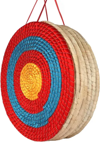 Miniatura 14 de Objetivos de tiro al arco Dostyle tradicionales de paja sólida redonda con cara de cuerda de tres capas para práctica de tiro con arco