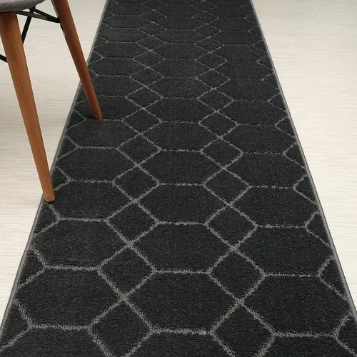 Miniatura 13 de Alfombra de pasillo de longitud personalizada, antideslizante, 26 pulgadas de ancho x tu elección de longitud, azul damasco, 26 pulgadas x 3 pies