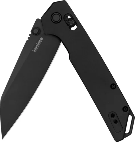 Miniatura 9 de Kershaw Iridium Reverse Tanto - Cuchillo de bolsillo plegable, elegante hoja de acero D2 de 3.4 pulgadas, mecanismo de bloqueo DuraLock, mango