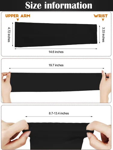 Miniatura 7 de Bememo 16 pares de mangas de brazo para hombres y mujeres, protección UV, mangas refrescantes para brazos, fundas para brazos