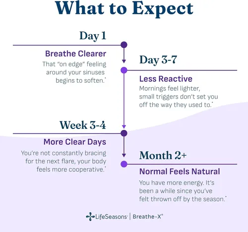 Miniatura 3 de Breathe-X - Suplemento para Alivio de Alergia y Senos - Apoya los Senos y el Malestar Nasal - Sin Somnolencia y de Acción Rápida - Quercetina