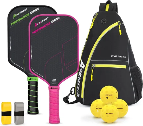 Miniatura 8 de AKS Performance Series Pickleball Paddles Set - Toray T700 Raw Carbon Fiber Pickleball Paddle with Friction Surface, 16mm Powerful Polymer Core