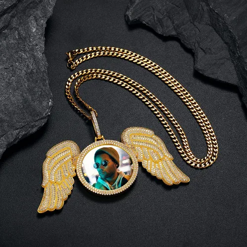 Miniatura 5 de Collar con colgante de plata de ley 925 para hombre, collar personalizado con foto, collares de plata de ley brillantes para mujer, collar de imagen