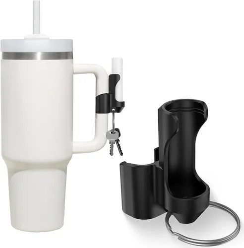 Miniatura 7 de Llavero para bálsamo labial con soporte para taza - Soporte 2 en 1, accesorio para bálsamo labial para taza Stanley de 40oz, blanco