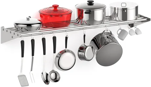 Miniatura 14 de Paquete de 2 estantes de almacenamiento multifuncionales de metal con tapa trasera para cocina, [certificado NSF] Estante de montaje en pared de Dos