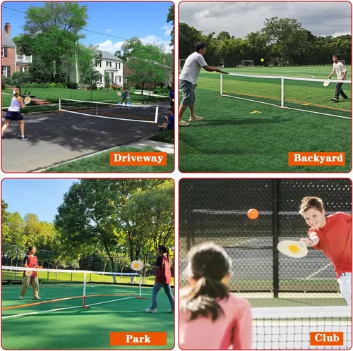 Miniatura 8 de Portable Pickleball Net Set, 22FT Regularion Size Pickle Ball Net with Paddles Set, Outdoor Pickleballs and Carry Bag, Easy Setup for Indoor