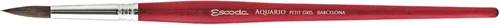 Escoda Aquario Series 1125 - Brocha acrílica de mango corto para acuarela, pelo de ardilla natural Petit Gris, redondo, tamaño 1