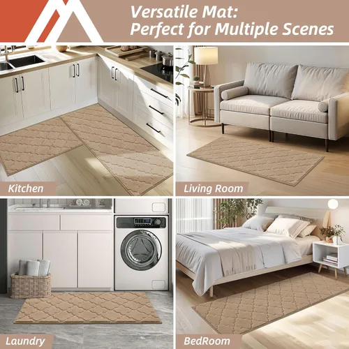 Miniatura 6 de COSY HOMEER Alfombras suaves de cocina [2 piezas] para el frente del fregadero súper absorbentes, tapetes y tapetes de cocina de 20 x 30 pulgadas/20