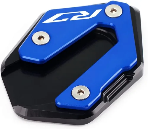 Miniatura 5 de Modeer Para YZF R7 2021-2023 2024 2025 extensión de soporte lateral de motocicleta Ampliar placa Pad yzf r7 yzfr7 r 7 Accesorios Color Azul