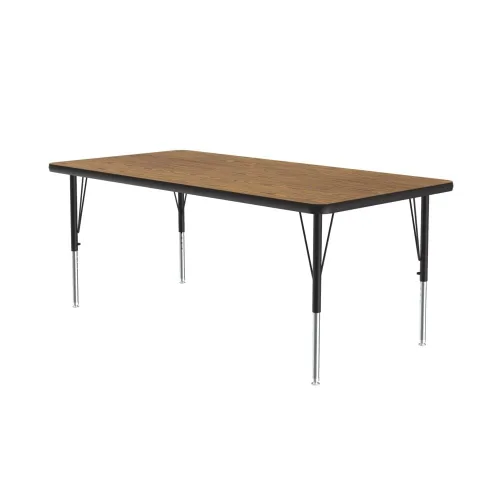 Miniatura 41 de Correll Mesa de Actividades Rectangular para Aula de 24"x36", Altura Ajustable (19"-29"), Granito Negro Laminado Térmico Fusionado Duradero