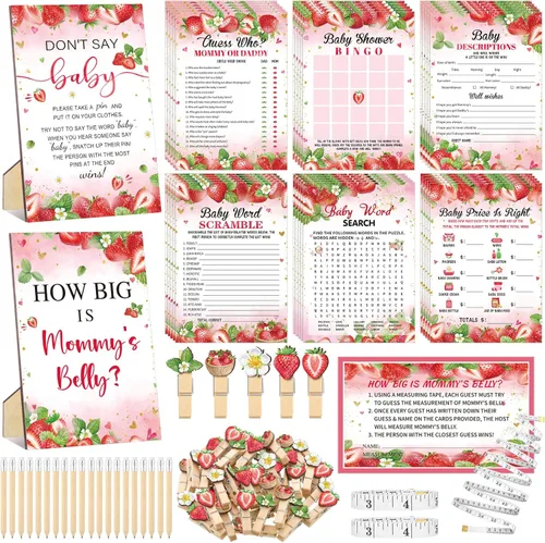 Miniatura 24 de Funnymoom 426 Piezas Juego de Juegos para Baby Shower de Papel Kraft - 8 Juegos, Incluye Bingo de Baby Shower, El Precio Correcto, Adivina Quién