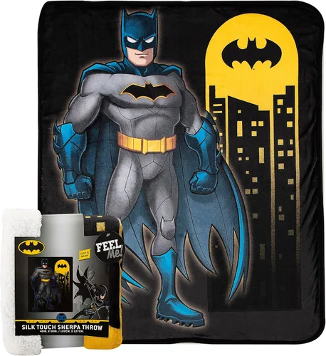 Miniatura 3 de Northwest DC Batman - Manta de sherpa de seda, 40 x 50 pulgadas, diseño de respuesta a la llamada, regalo con temática de Batman para fanáticos