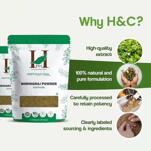 Miniatura 5 de H&C - Polvo de Bhringraj 100% natural para cabello (0.5 libras/08 onzas), rejuvenecedor para el crecimiento del cabello de Indian Ayurveda