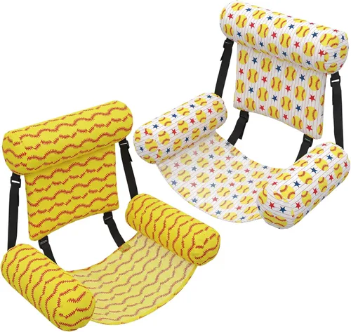 Miniatura 10 de Threehoney Paquete de 2 flotadores grandes para sillas de piscina para adultos, silla inflable de verano, silla flotante de agua, hamaca flotante