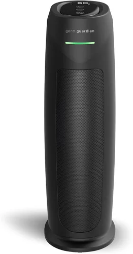 GermGuardian Purificador de aire HEPA para el hogar, habitaciones grandes de hasta 743 pies cuadrados con filtro de aire HEPA PURE, monitor de Negro