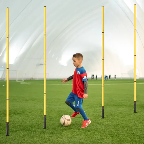 Miniatura 7 de Equipo de entrenamiento de agilidad de fútbol: 6 postes de agilidad de fútbol, escalera de agilidad de 20 pies, 10 conos de fútbol, 1 cuerda