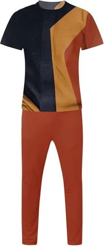 Miniatura 2 de Conjunto casual de 2 piezas para hombre, camisa polo de manga corta y pantalón, conjunto deportivo de playa y verano, elegante traje deportivo