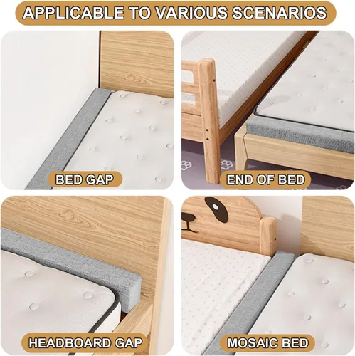 Miniatura 3 de Relleno de espacio para mesita de noche para extensor de colchón rectangular de pared, esponja gruesa, almohada de cuña larga entre cabecera y Beige