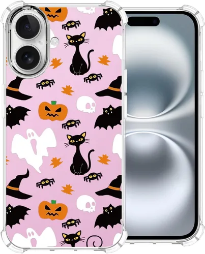 Miniatura 39 de Funda transparente de Halloween para Google 6a, con patrón de fantasma, funda protectora de TPU suave, delgada, a prueba de golpes, para niños