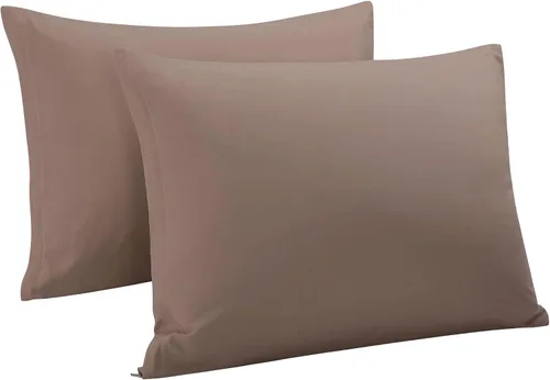 Miniatura 22 de uxcell Fundas de almohada tejidas de 100% algodón egipcio, fundas de almohada suaves y transpirables con cierre de cremallera, 2 fundas de almohada