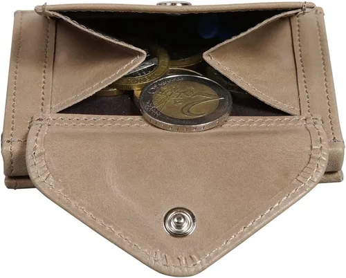 Miniatura 6 de Multiwallet con protección RFID con tarjetero con cierre a presión, Camello, Billetera triple