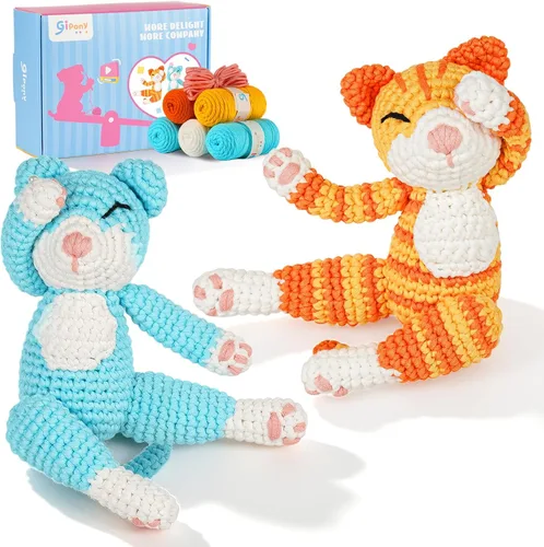 Gipony Crochet Kit for Beginners Animal,Crochet Animal Kits,Crocheting Kit for Starters,Learn to Crochet with Step-by-Step Video Tutorials,Beginner