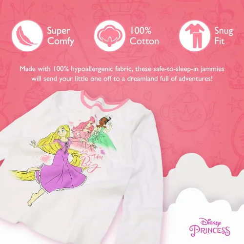 Miniatura 3 de Disney Conjunto de pijama de algodón ajustada de 6 piezas para niñas Frozen Princesas Minnie Mouse