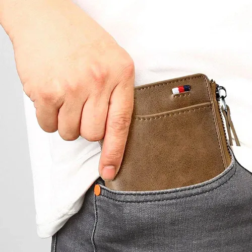 Miniatura 3 de Reshline - Cartera de bloqueo RFID para hombre Caqui Vintage