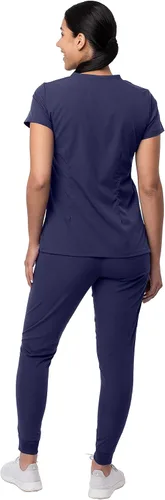 Miniatura 2 de Adar Pro - Conjunto de ropa quirúrgica con mejora de movimiento para mujer blusa médica con cuello en V y pantalón médico deportivo y para yoga