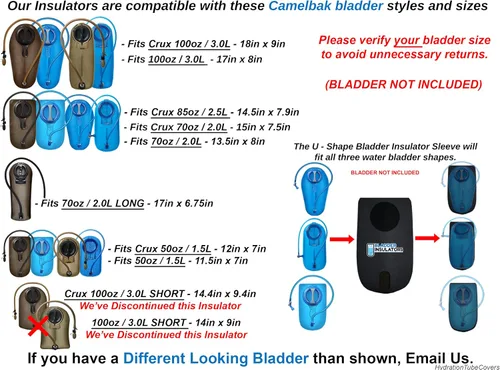 Miniatura 2 de Los aisladores de vejiga son compatibles con la vejiga de agua Camelbak. Se adapta a antidoto MIL Spec y Crux Verde OD