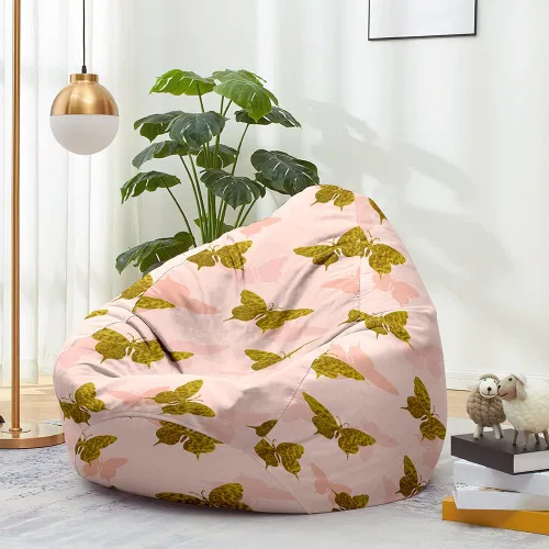 Miniatura 9 de Lukery Puf para adultos (sin relleno), funda de puf de mariposa 3D, puf de almacenamiento de animales de peluche para niños, cómodos puf para sofá