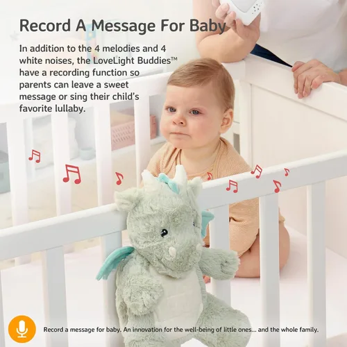Miniatura 4 de Cloud b Máquina de sonido con sonidos relajantes de ruido blanco Animal de peluche y luz nocturna nómada Graba la voz de los padres Ajustes