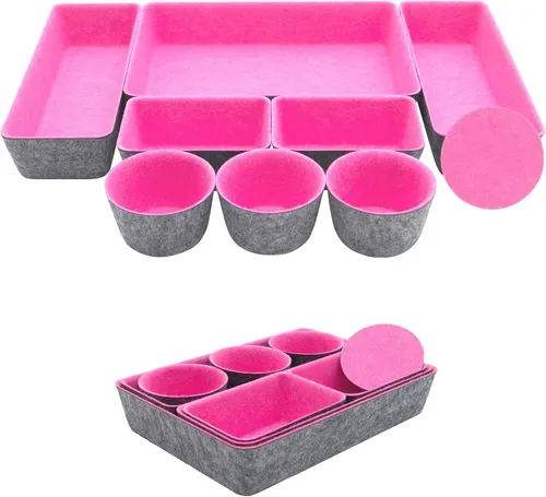 Miniatura 22 de Teeo - Organizadores divisores de cajones - Bandejas de maquillaje para tocador - Organizador de cajones - Organizador de cajones de oficina