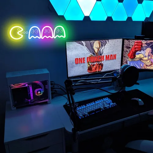 Miniatura 3 de Letrero de Neón de Juego Arcade, Luz de Juego Arcade de Fantasma 3D Retro, Luz de Pac Man y Fantasmas, Decoración de Fantasma Retro con Luz de Neón