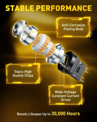 Miniatura 6 de AUXITO Luces direccionales LED 7443 7440 T20 7440A bombillas LED ámbar amarillo brillante 7441 7444 7444NA W21W luces LED de repuesto para luces
