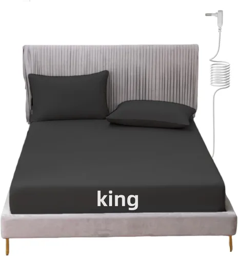 Miniatura 20 de Grounding - Sábana de cama tamaño King con cordón de 15 pies, 90% algodón orgánico + 10% fibra plateada, sábanas conductivas para un mejor sueño