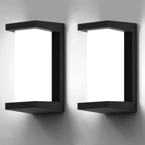 Miniatura 12 de Sytmhoe Aplique de pared para exteriores, 24 W, 5000 K, luz diurna, luz exterior de aluminio blanco, montaje en pared Ip65 impermeable, luz LED
