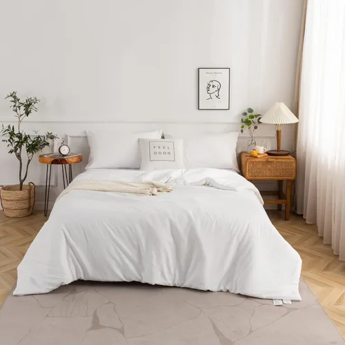 Miniatura 18 de COTTEBED Juego de edredón ultrasuave para cama King, para uso en todas las estaciones, peso ligero con microfibra de algodón lavado cálida y Verde