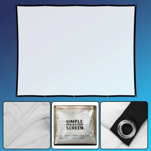 Miniatura 5 de Proyector de Halloween Holograma Pantalla Plegable: 100 Pulgadas Portátil Antiarrugas Interior Doble Cara Proyector de Video Pantalla para Proyectar