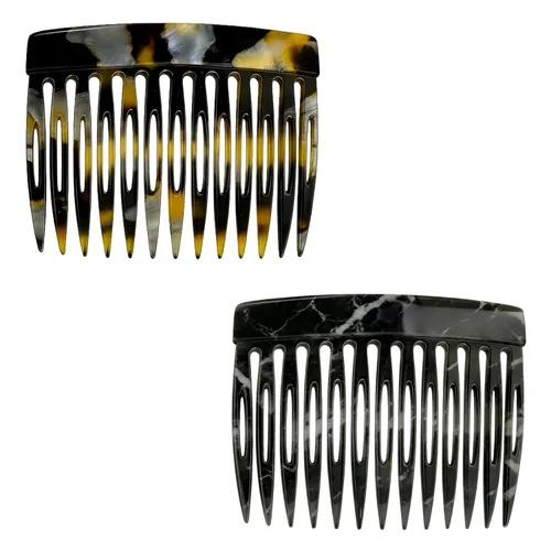 Miniatura 9 de 2 peines laterales franceses para mujer, accesorios para peinar el cabello, pinzas decorativas para el cabello (lunares)