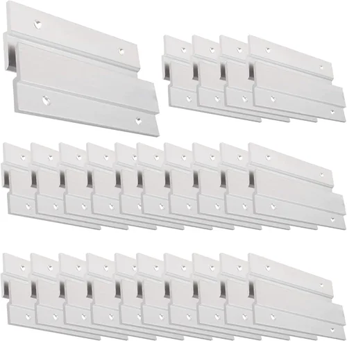 Miniatura 18 de Colgador de Cuadros con Riel Francés, Colgador Z de Aluminio Sistema de Montaje en Pared Entrelazado Kit de Herrajes Clips Z para Colgar Cuadros