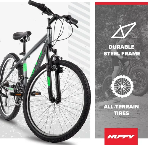 Miniatura 4 de Huffy Bicicleta de montaña Stone para hombres y mujeres, 20"/24"/26", 6 velocidades (20") o 21 velocidades, suspensión delantera o doble (varía)