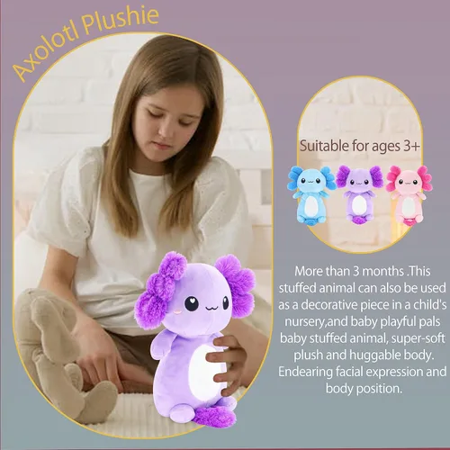Miniatura 7 de Lindos animales de peluche de ajolote rosa, almohada de peluche suave kawaii, juguete de peluche de ajolote, regalos para decoración de niñas